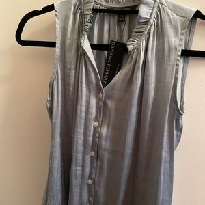 Banana Republic pale mint green silk blouse